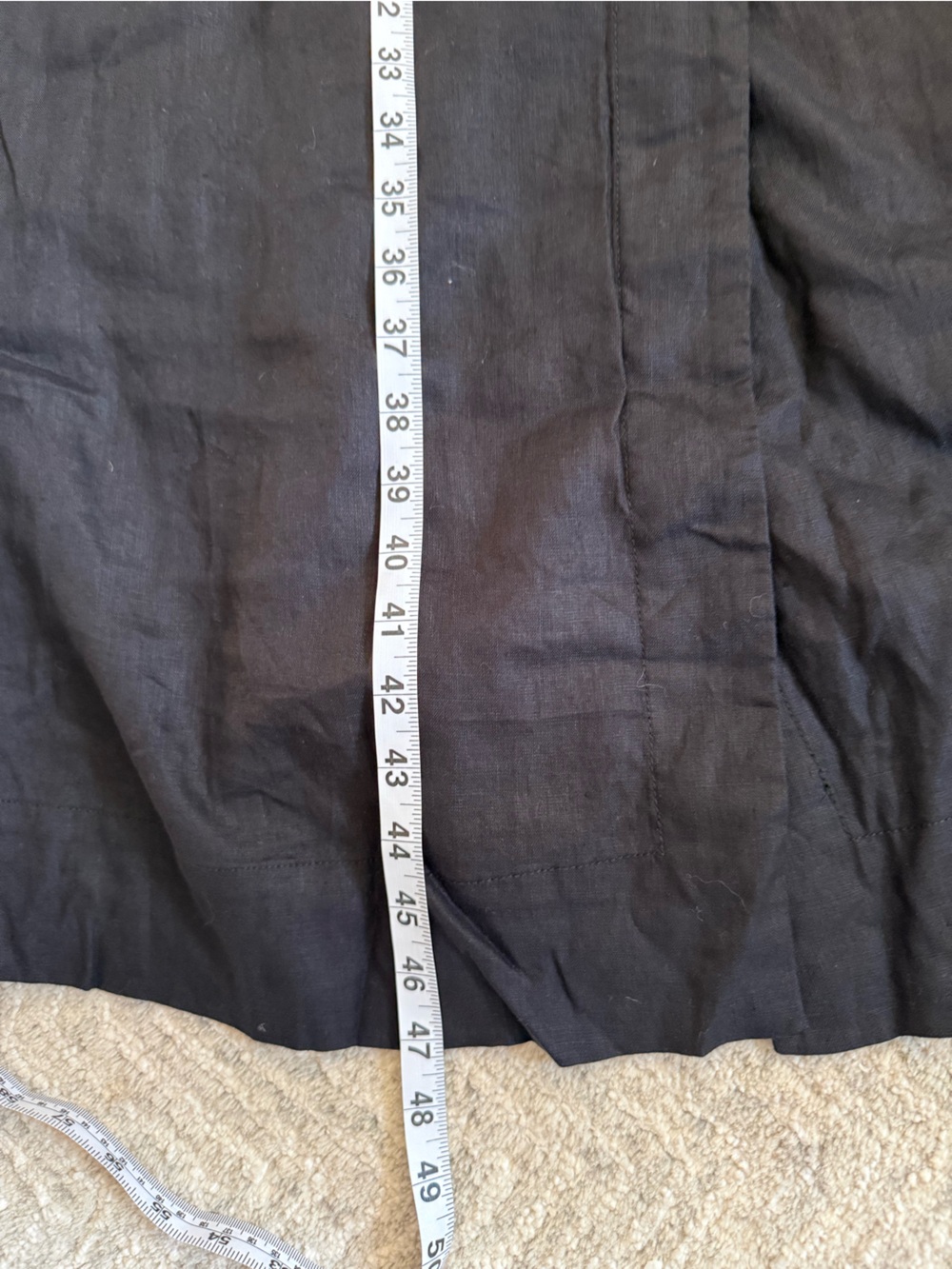 Everlane Linen Black Wrap Midi Dress with Self Tie-xs - Picture 10 of 10